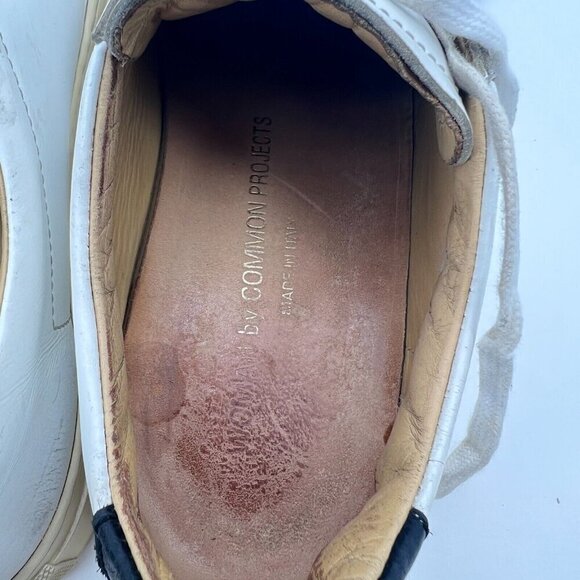 Woman By Common Projects Achilles Women Size EU 38 US 8 White Leather Low Shoes - Picture 12 of 14